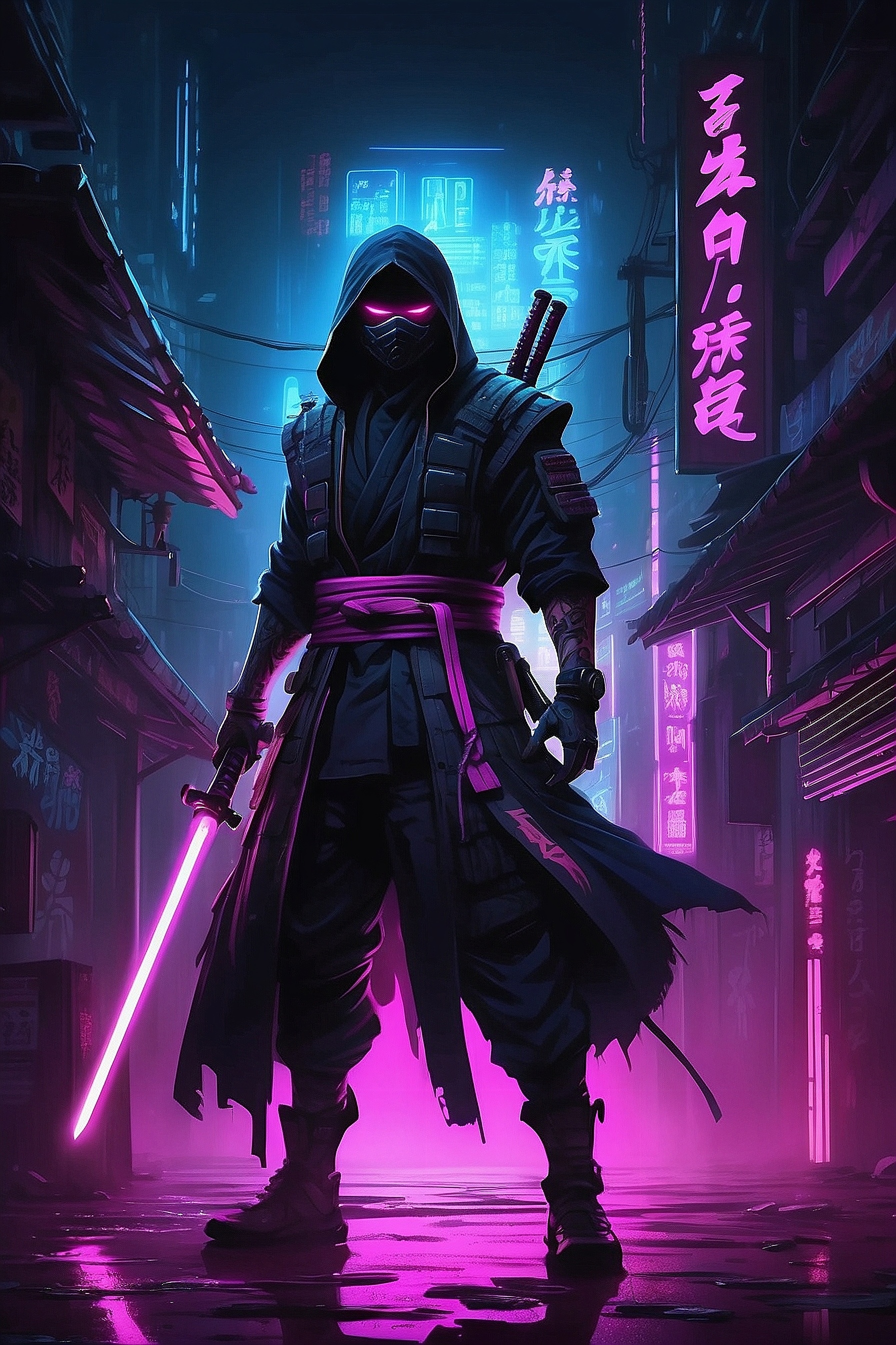 Cyberpunk Neon Ninja - ninja wallpaper for OpersCraft