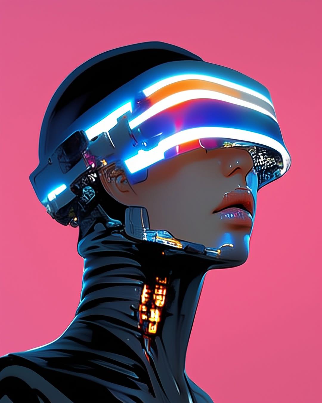 Cyberpunk Neon Visor Portrait - cyberpunk wallpaper for OpersCraft