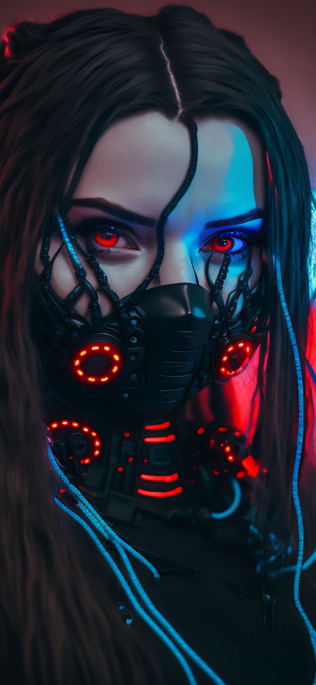 Cyberpunk Red Eyes - cyberpunk wallpaper for OpersCraft