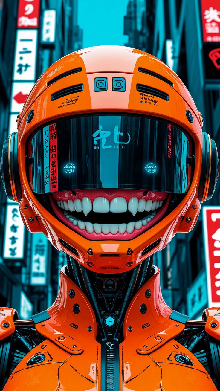 Cyberpunk Robot Grin - ghetto wallpaper for OpersCraft