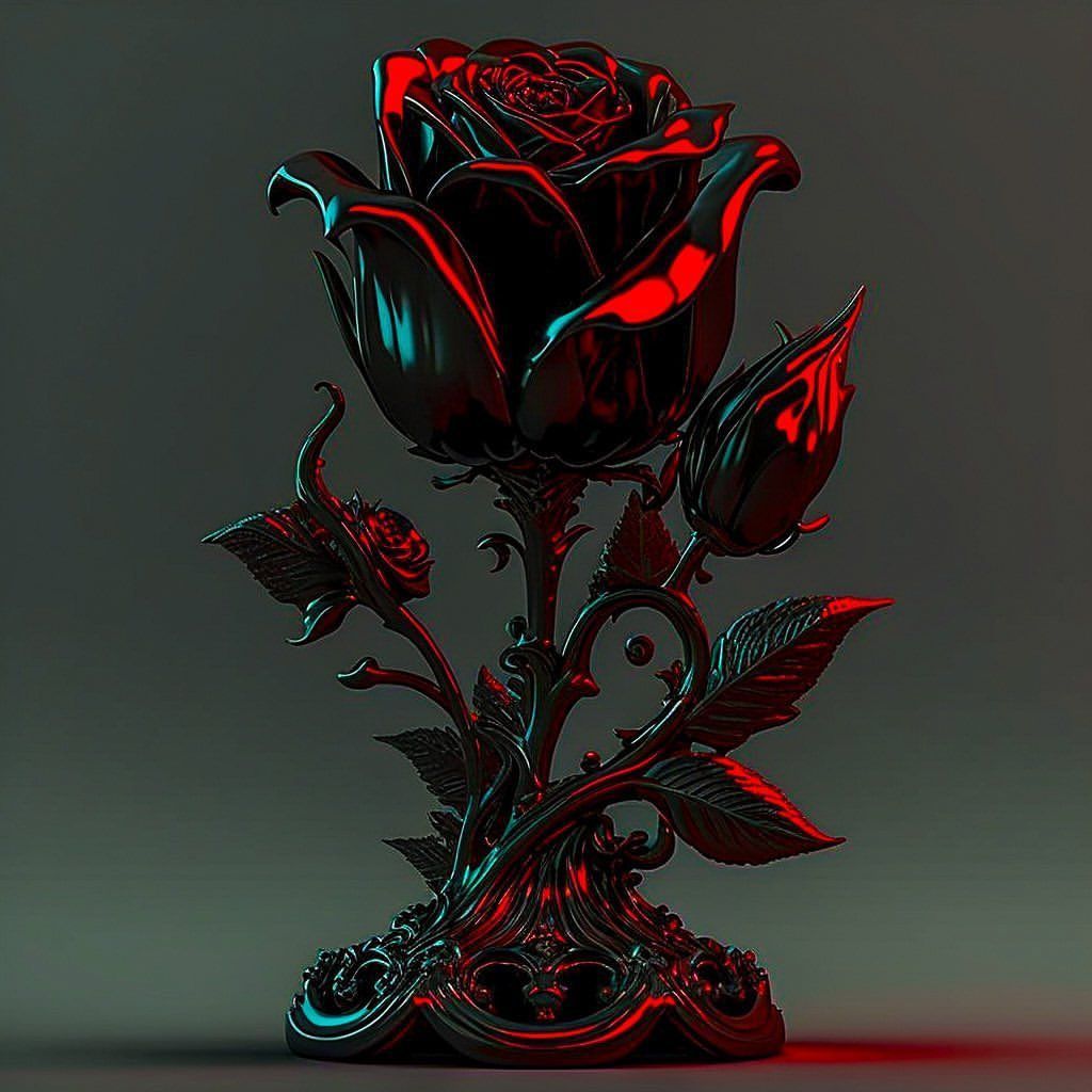 Cyberpunk Rose Bloom - floral wallpaper for OpersCraft