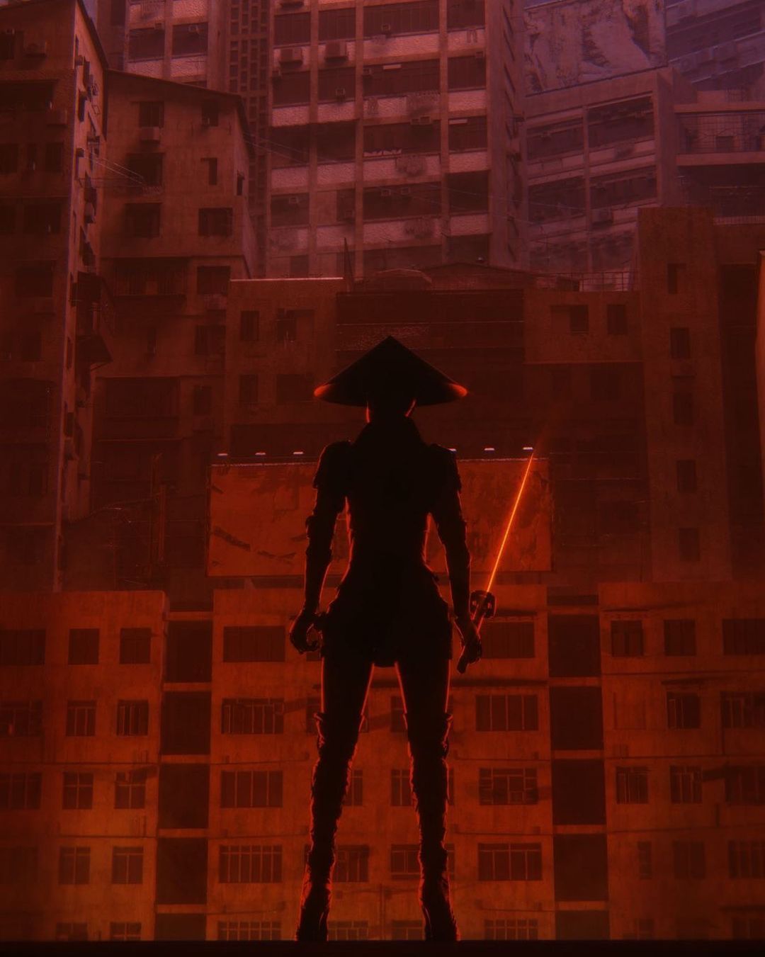 Cyberpunk Samurai Silhouette - cyberpunk wallpaper for OpersCraft