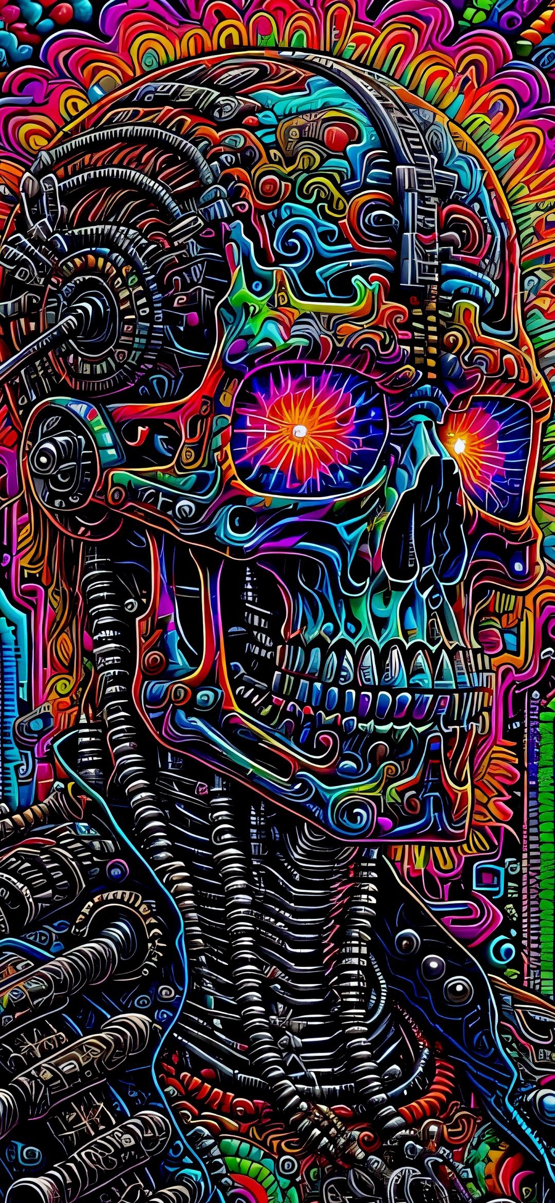 Cyberpunk Skull Explosion - cyberpunk wallpaper for OpersCraft