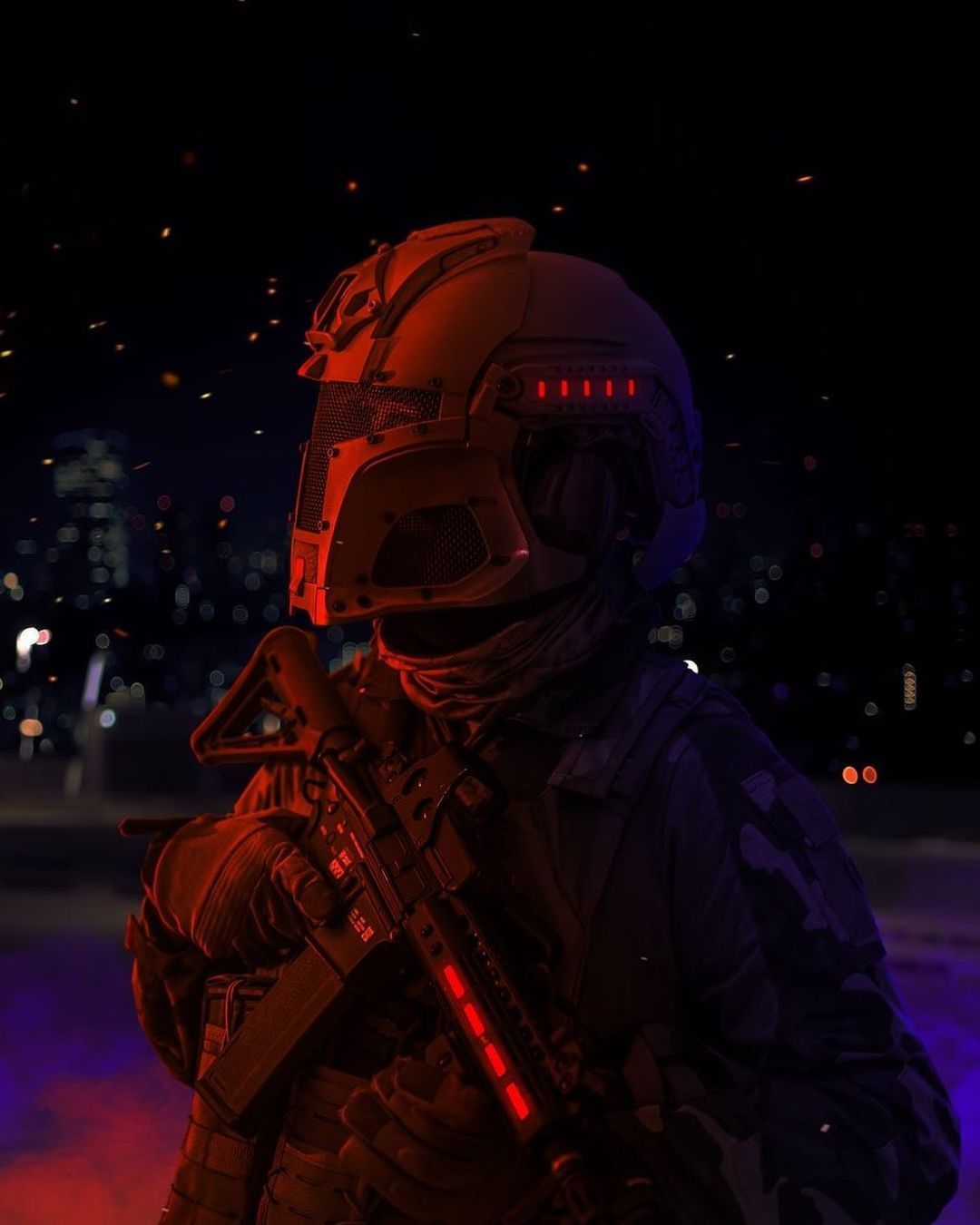 Cyberpunk Soldier Night Watch - cyberpunk wallpaper for OpersCraft