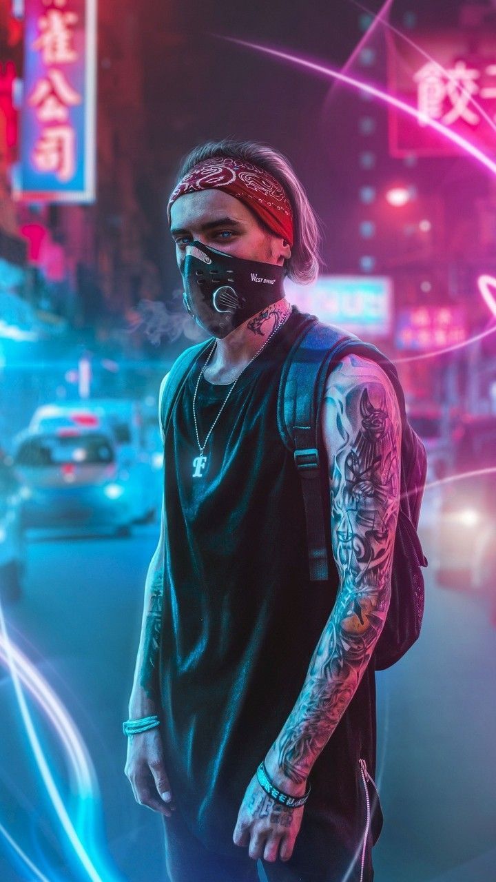 Cyberpunk Urban Wanderer - cyberpunk wallpaper for OpersCraft