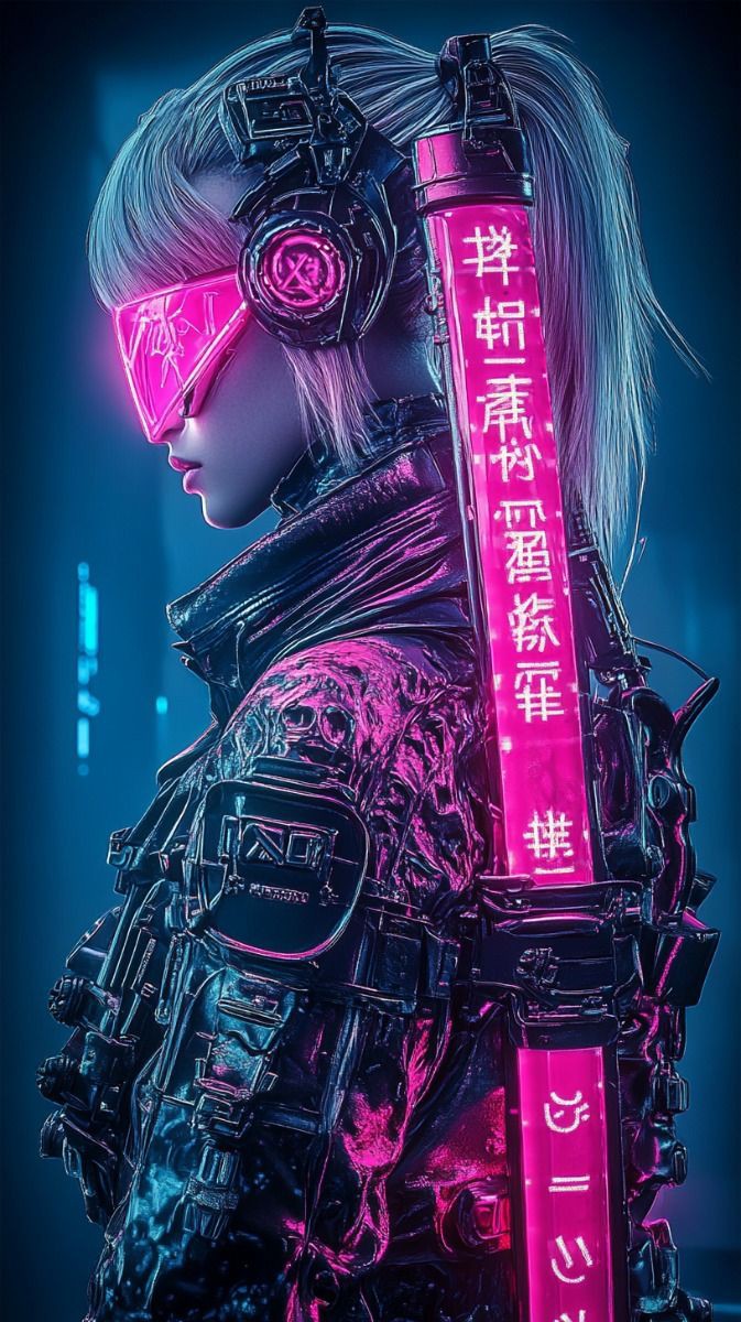 Cyberpunk Warrior with Neon Katana - cyberpunk wallpaper for OpersCraft