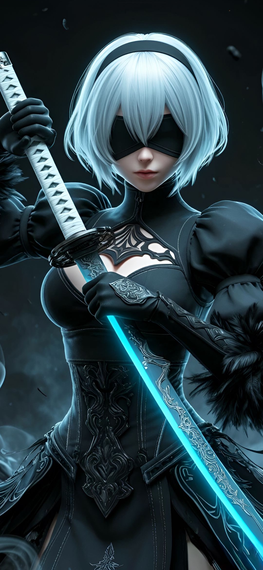 Cyberpunk Warrior with Sword - cyberpunk wallpaper for OpersCraft