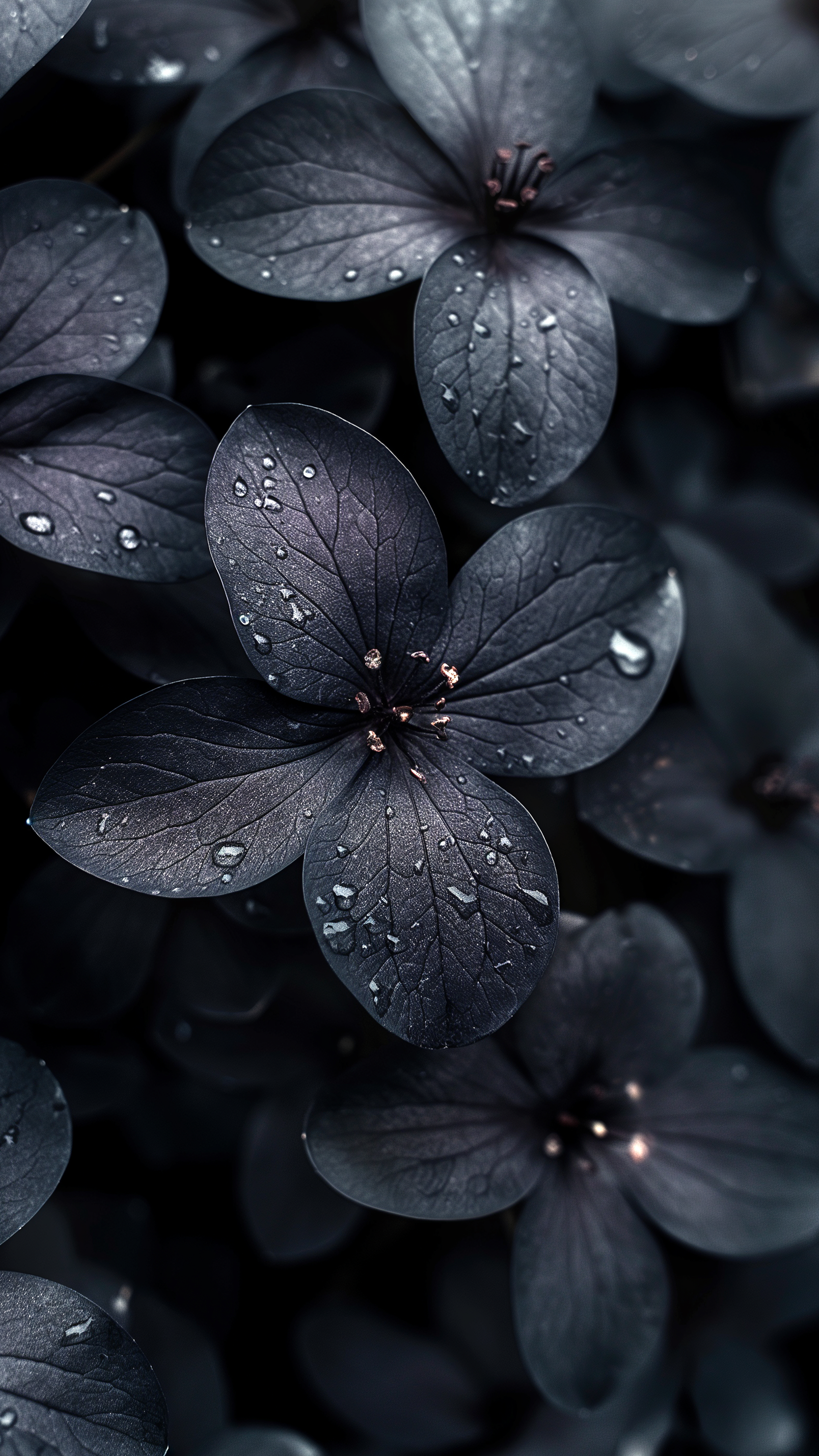 Dark Floral Dew Drops - floral wallpaper for OpersCraft
