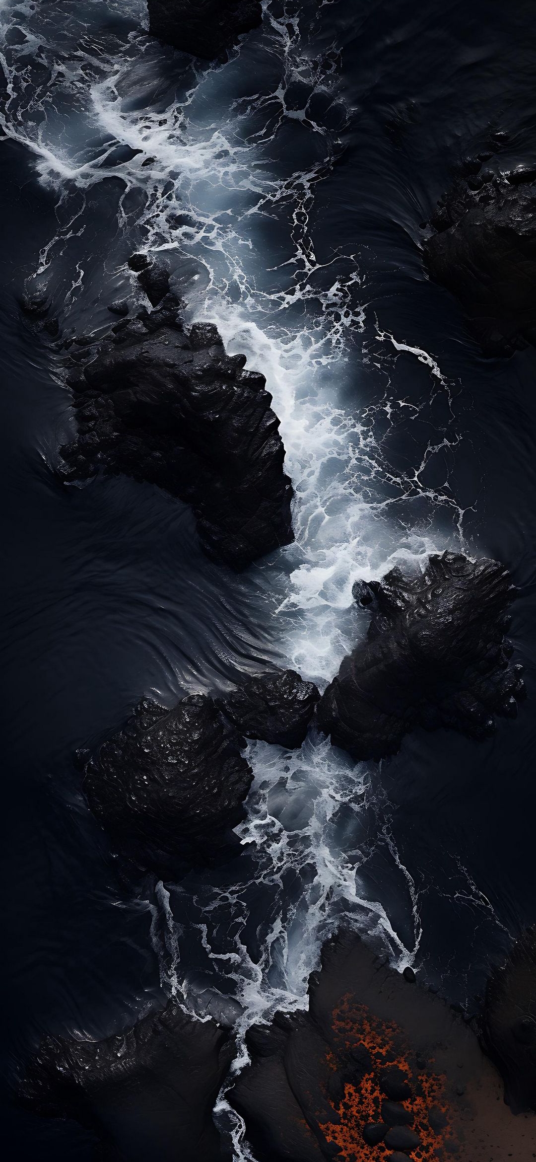 Dark Ocean Rockscape - ocean wallpaper for OpersCraft
