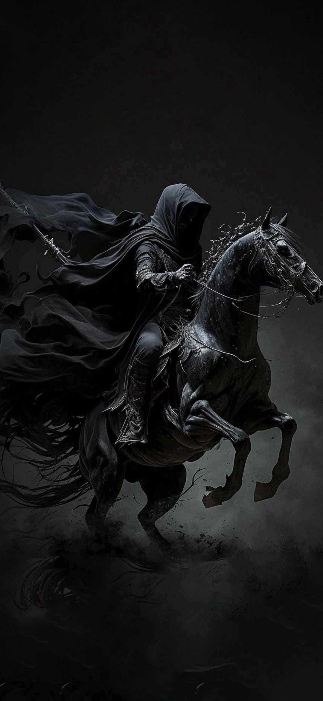 Dark Rider on Horseback - fantasy wallpaper for OpersCraft