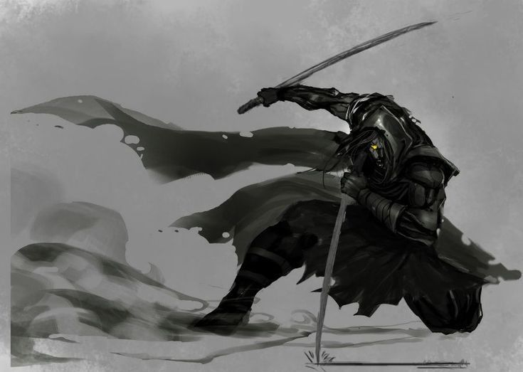 Dark Swordsman Silhouette - warrior wallpaper for OpersCraft