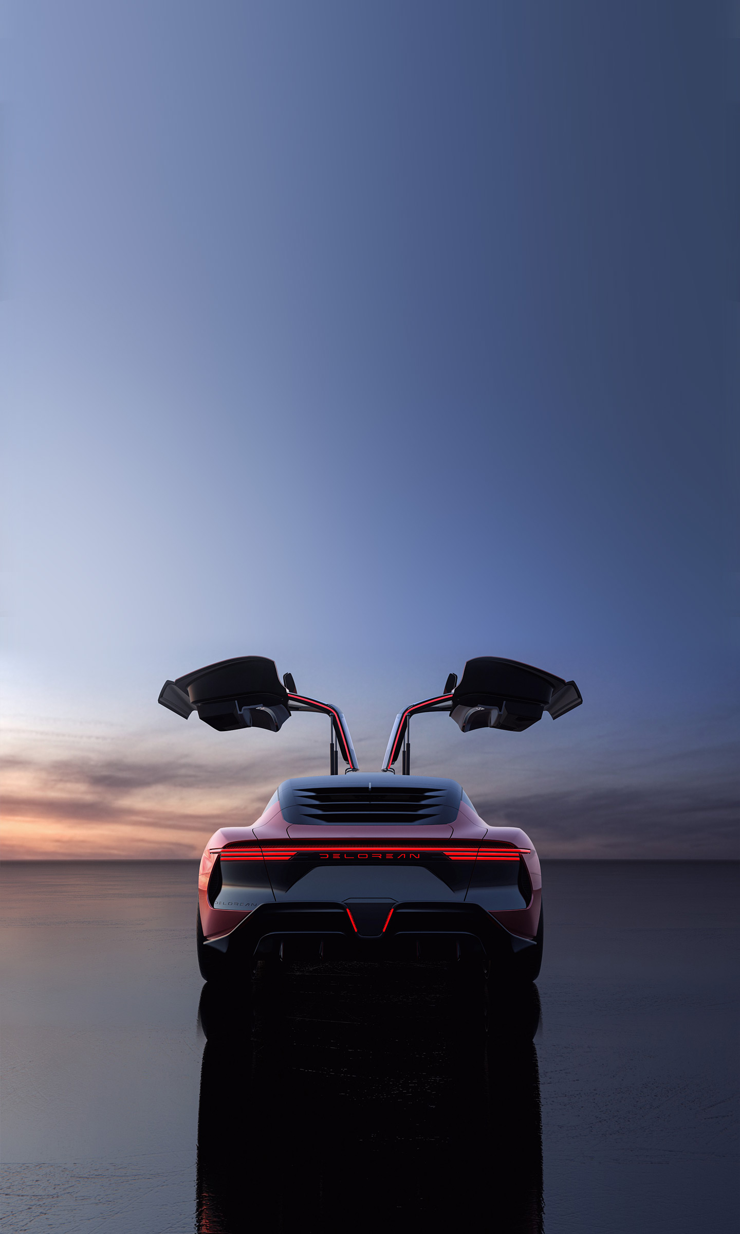 DeLorean Sunset Reflection - cars wallpaper for OpersCraft