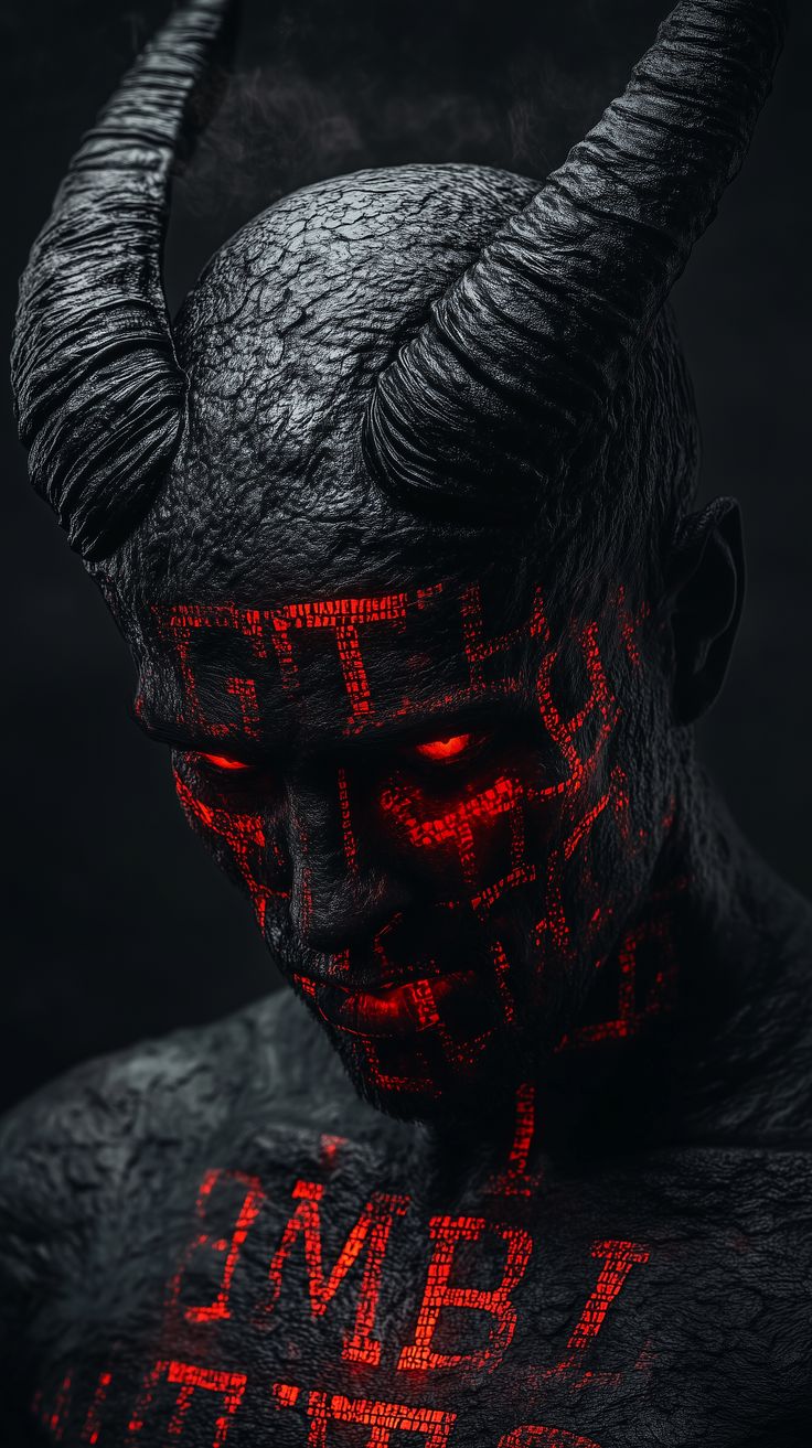 Demonic Figure with Runes - fantasy wallpaper for OpersCraft