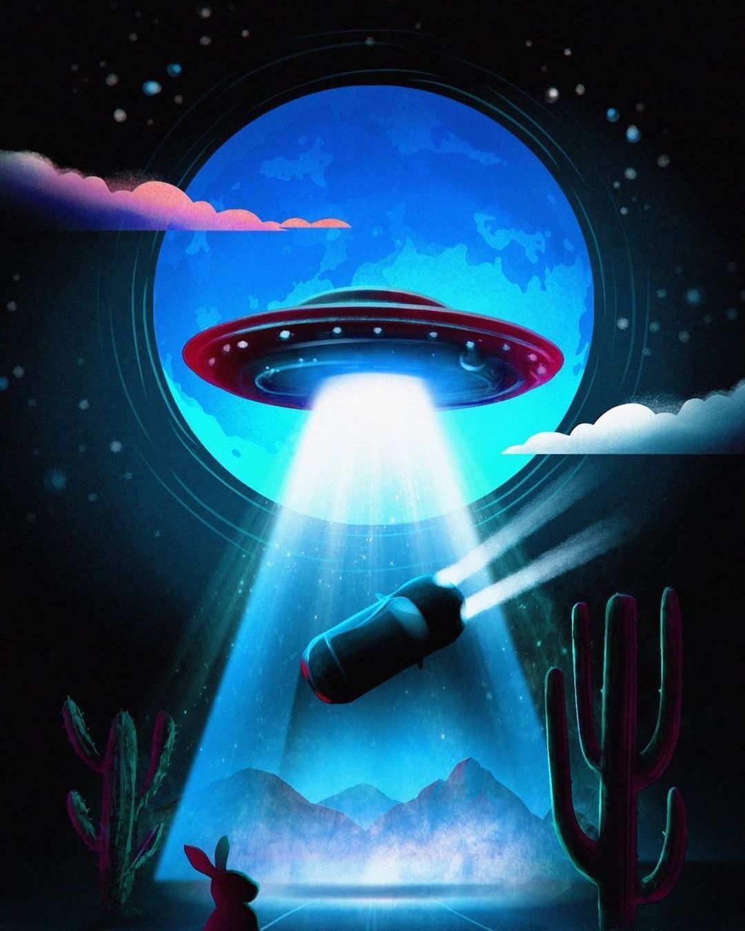 Desert UFO Abduction - ufo wallpaper for OpersCraft