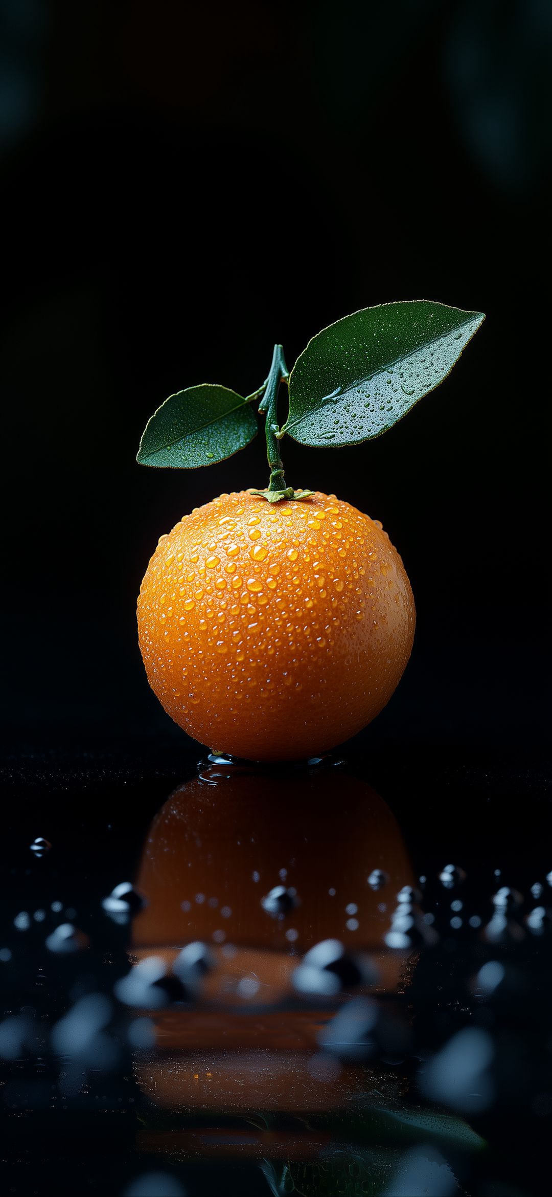 Dewy Orange on Black - fruit wallpaper for OpersCraft