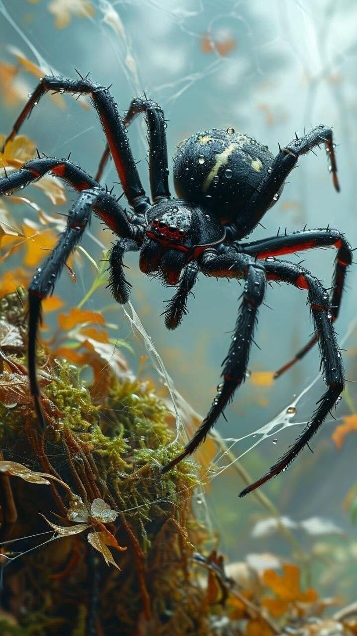Dewy Spider Close-Up - random wallpaper for OpersCraft