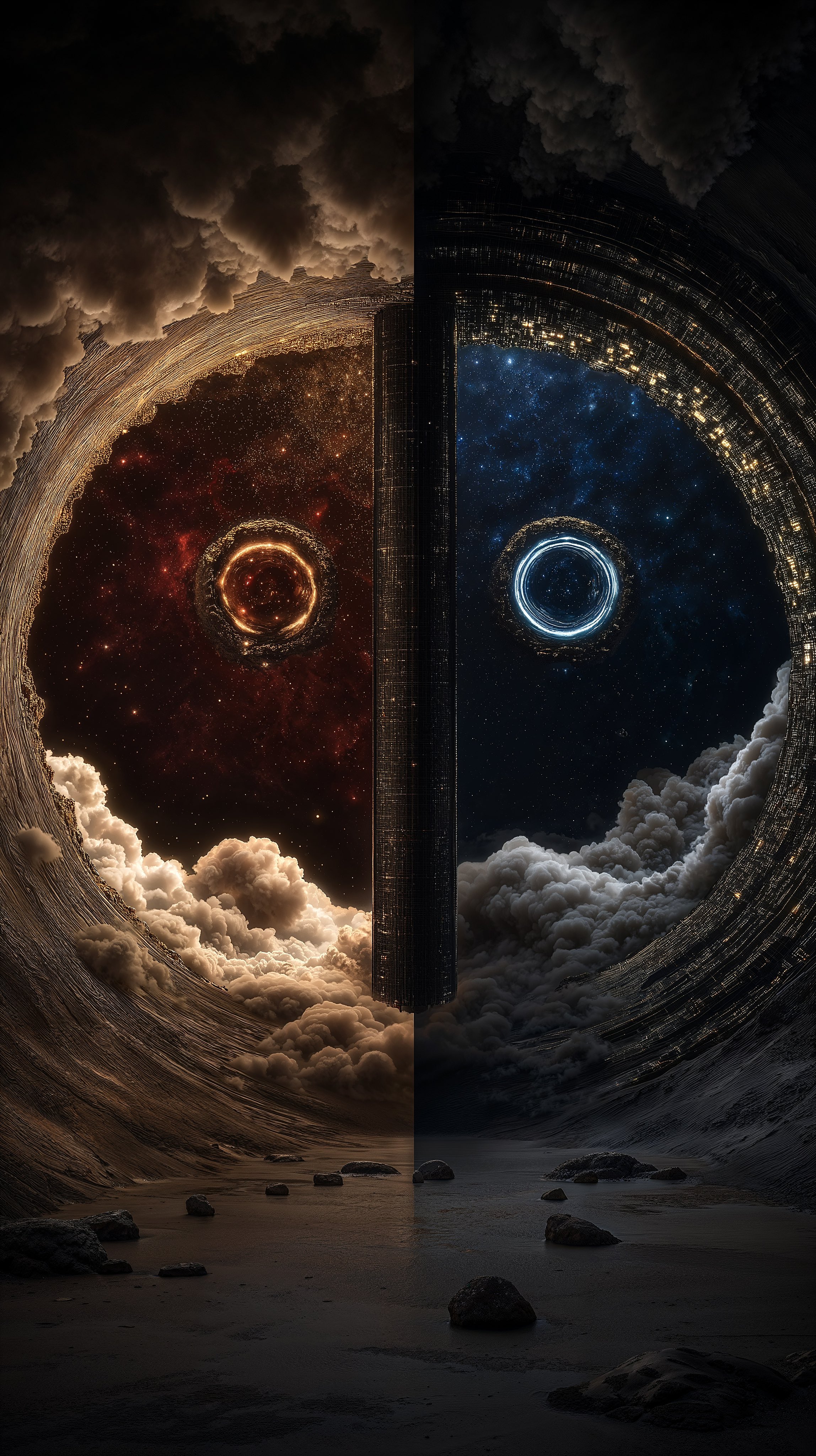 Divided Celestial Cityscape - sci-fi wallpaper for OpersCraft