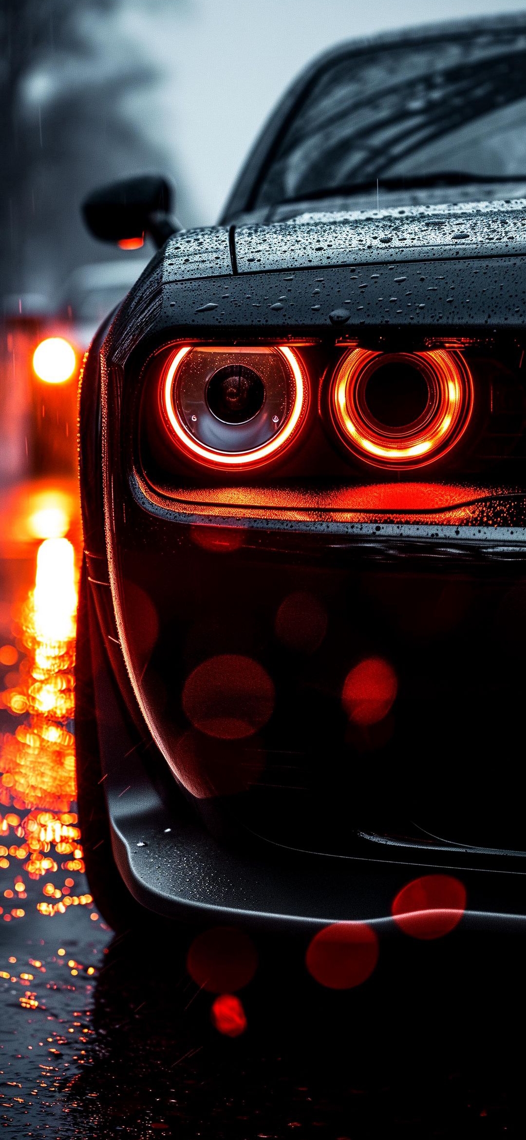 Dodge_Challenger_Red_Headlights_Rain - cars wallpaper for OpersCraft