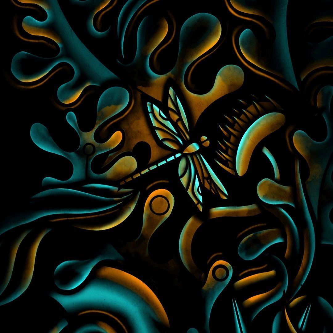 Dragonfly Teal and Gold - random wallpaper for OpersCraft