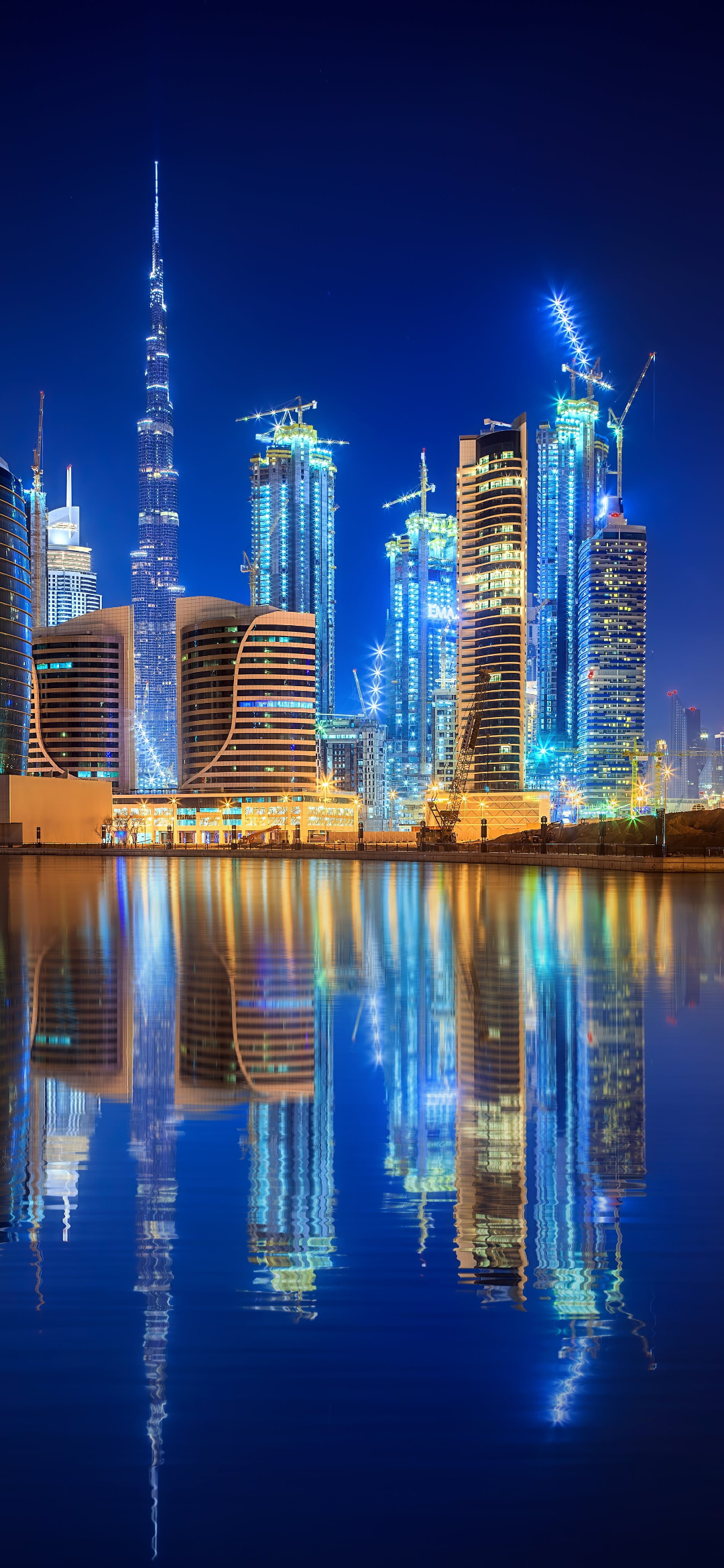 Dubai Skyline Night Reflection - city wallpaper for OpersCraft