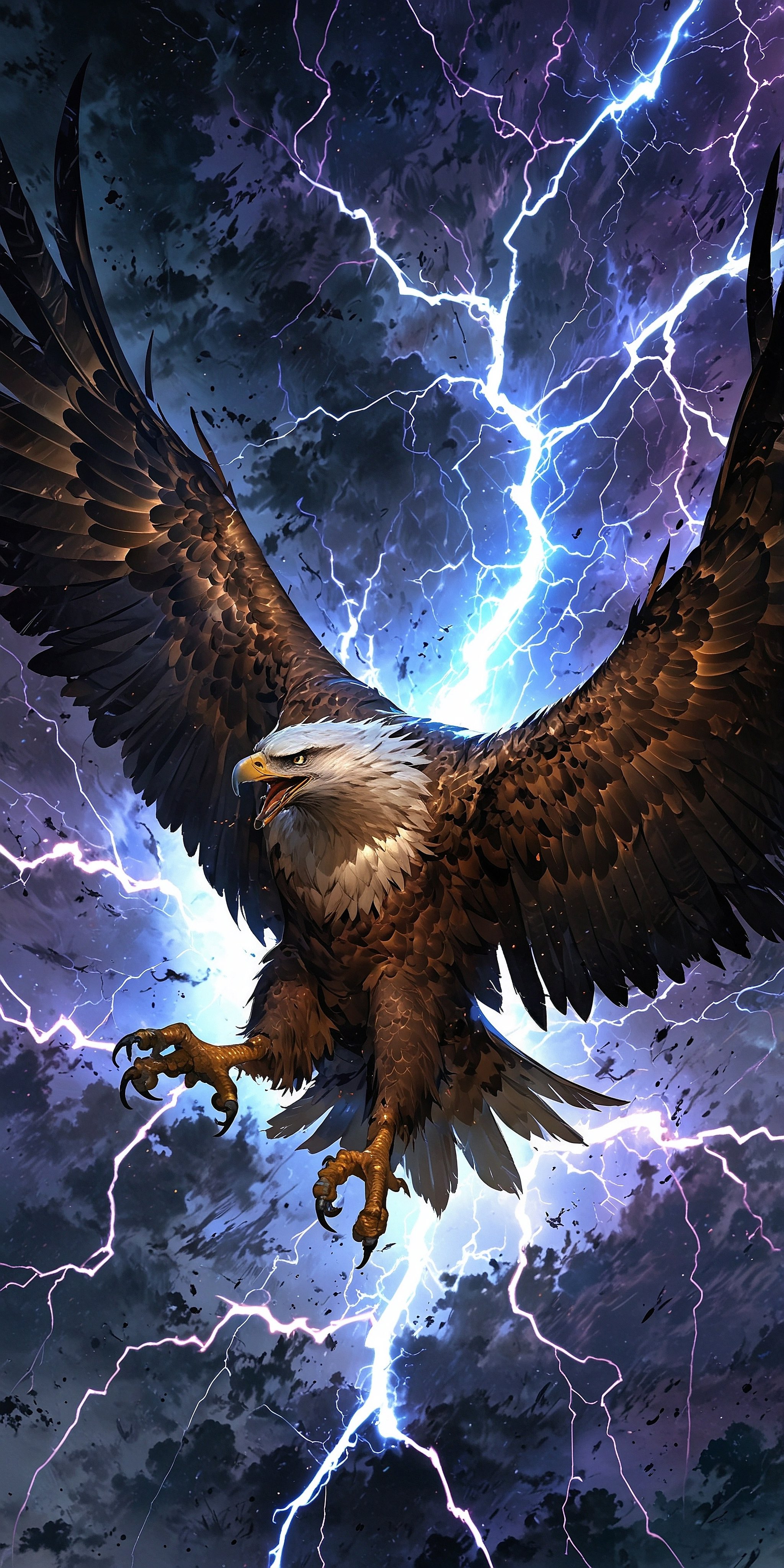 Eagle in Lightning Storm - eagle wallpaper for OpersCraft