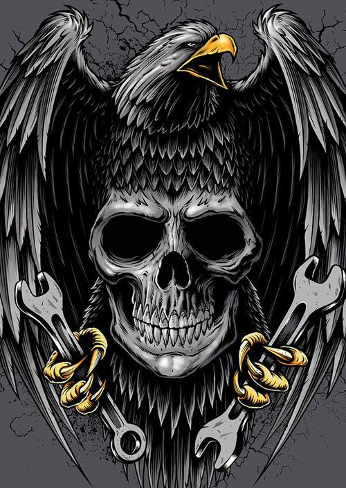 Eagle Skull Mechanic - skull wallpaper for OpersCraft