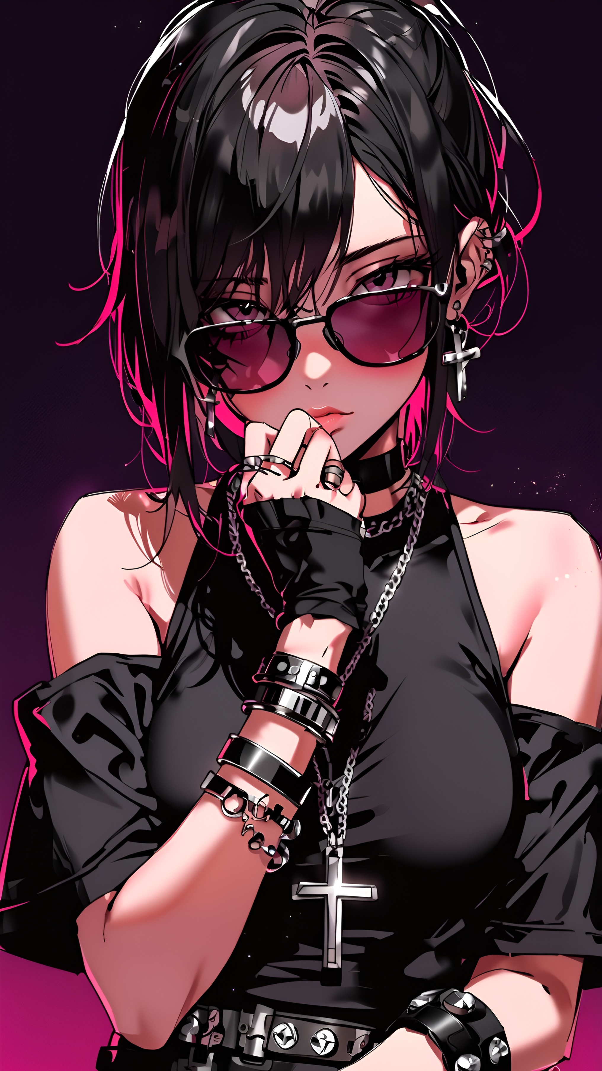 Edgy Anime Girl Portrait - gothic wallpaper for OpersCraft