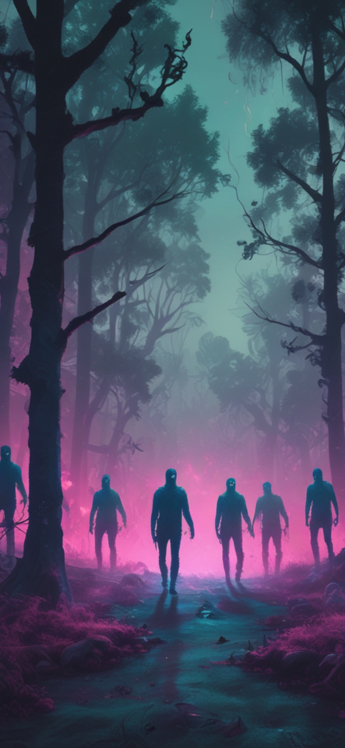 Eerie Forest Walkers - horror wallpaper for OpersCraft