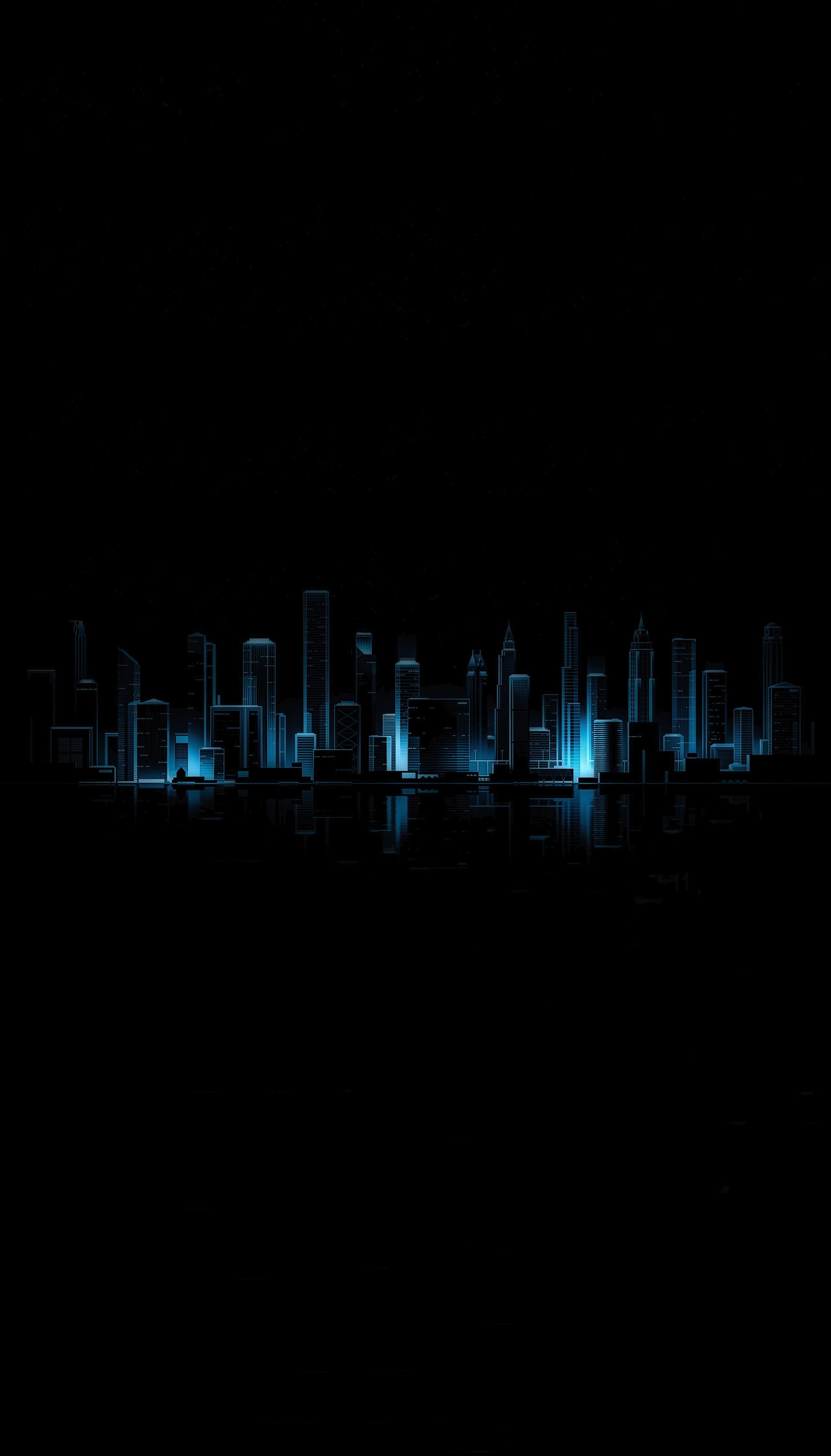 Electric Blue Cityscape - city wallpaper for OpersCraft