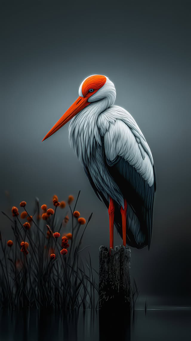 Elegant Stork Portrait - wallpaper for OpersCraft