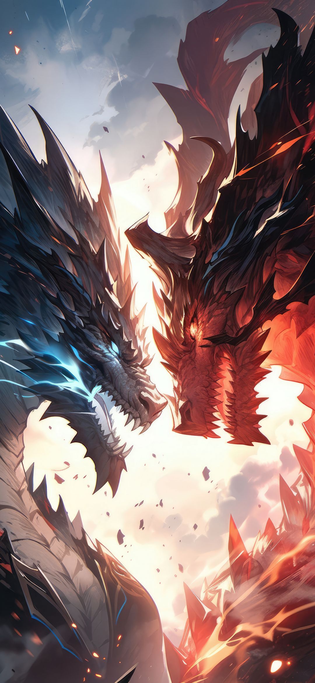 Elemental Dragon Confrontation - dragon wallpaper for OpersCraft