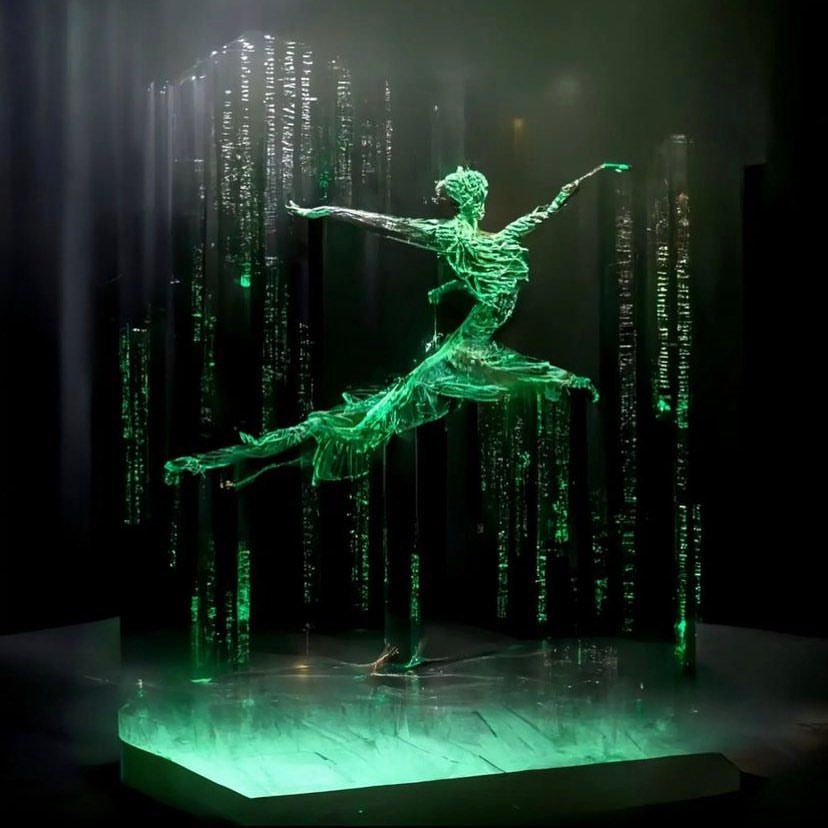Emerald Dancer in Code - sculpture wallpaper for OpersCraft