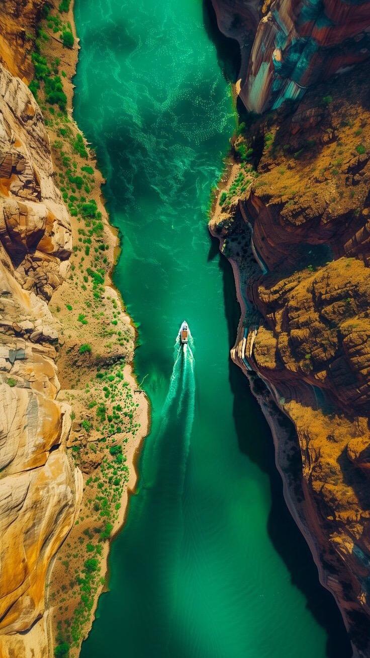 Emerald River Canyon Boat - random wallpaper for OpersCraft