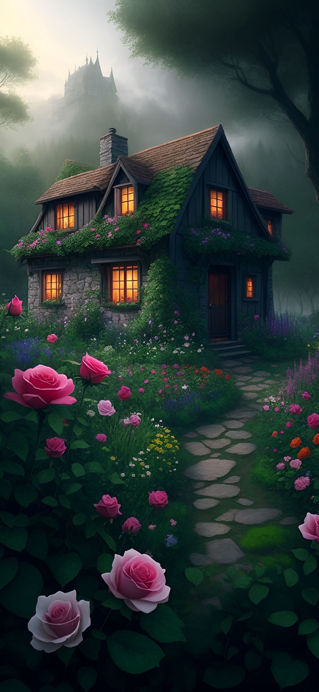 Enchanted Cottage Rose Garden - random wallpaper for OpersCraft