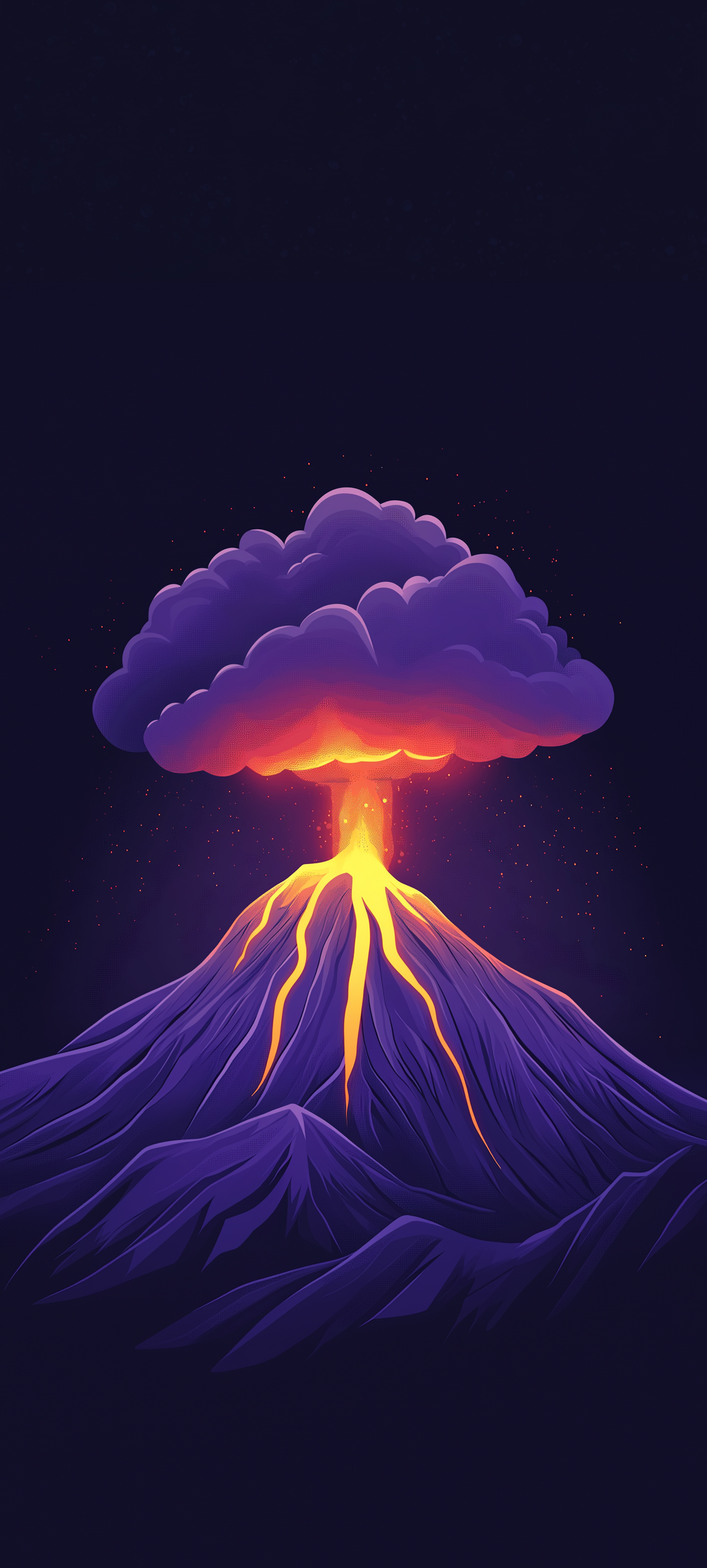 Erupting Volcano Purple Hues - nature wallpaper for OpersCraft