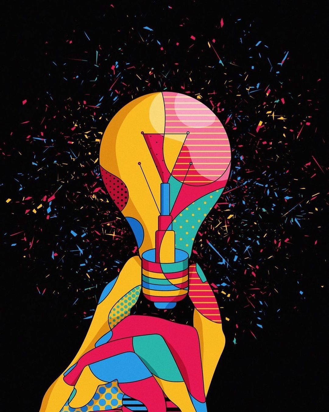 Exploding Idea Lightbulb - illustration wallpaper for OpersCraft