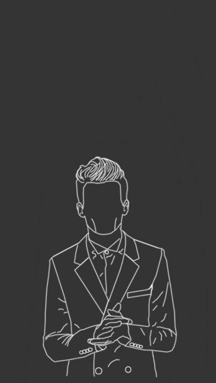 Faceless Suit Outline - line art wallpaper for OpersCraft