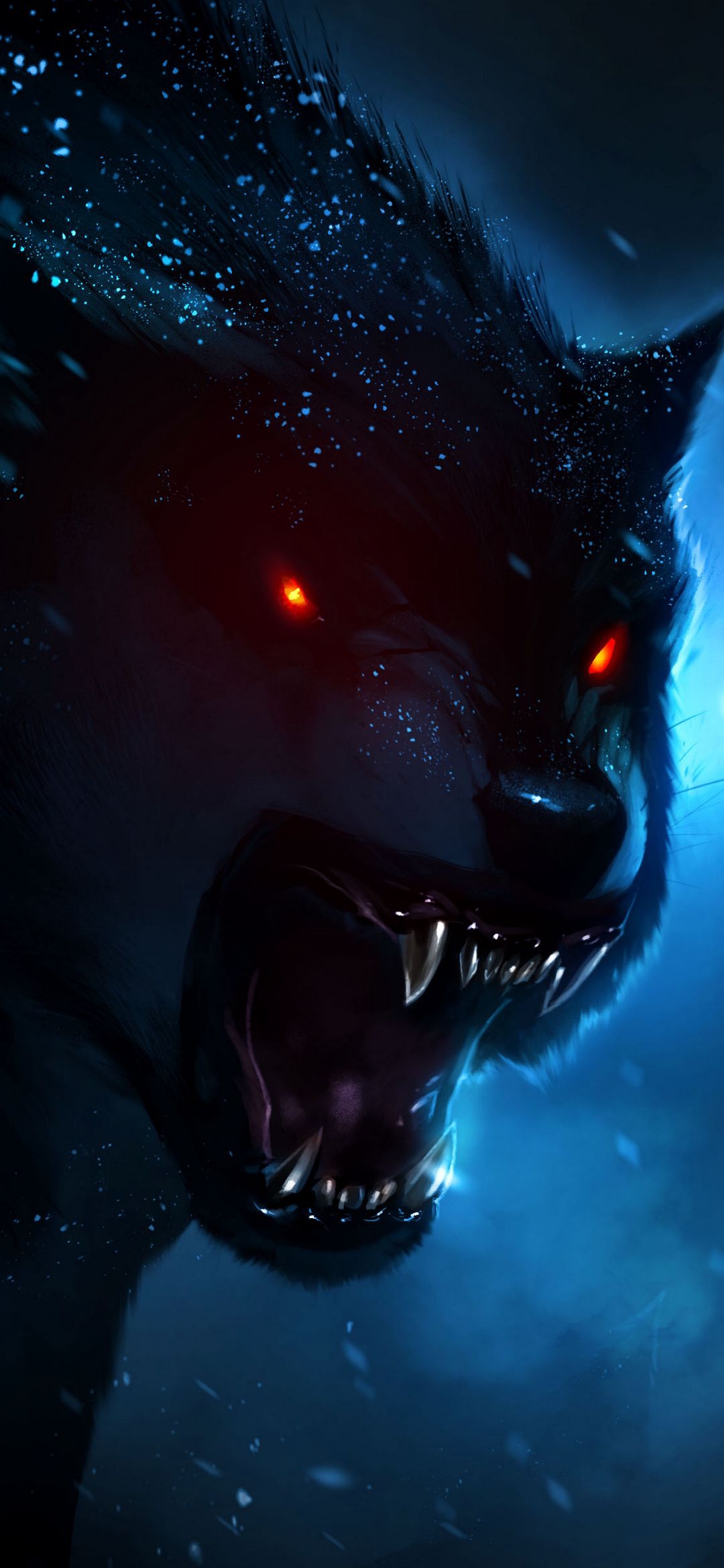 Fierce Red-Eyed Wolf - fantasy wallpaper for OpersCraft