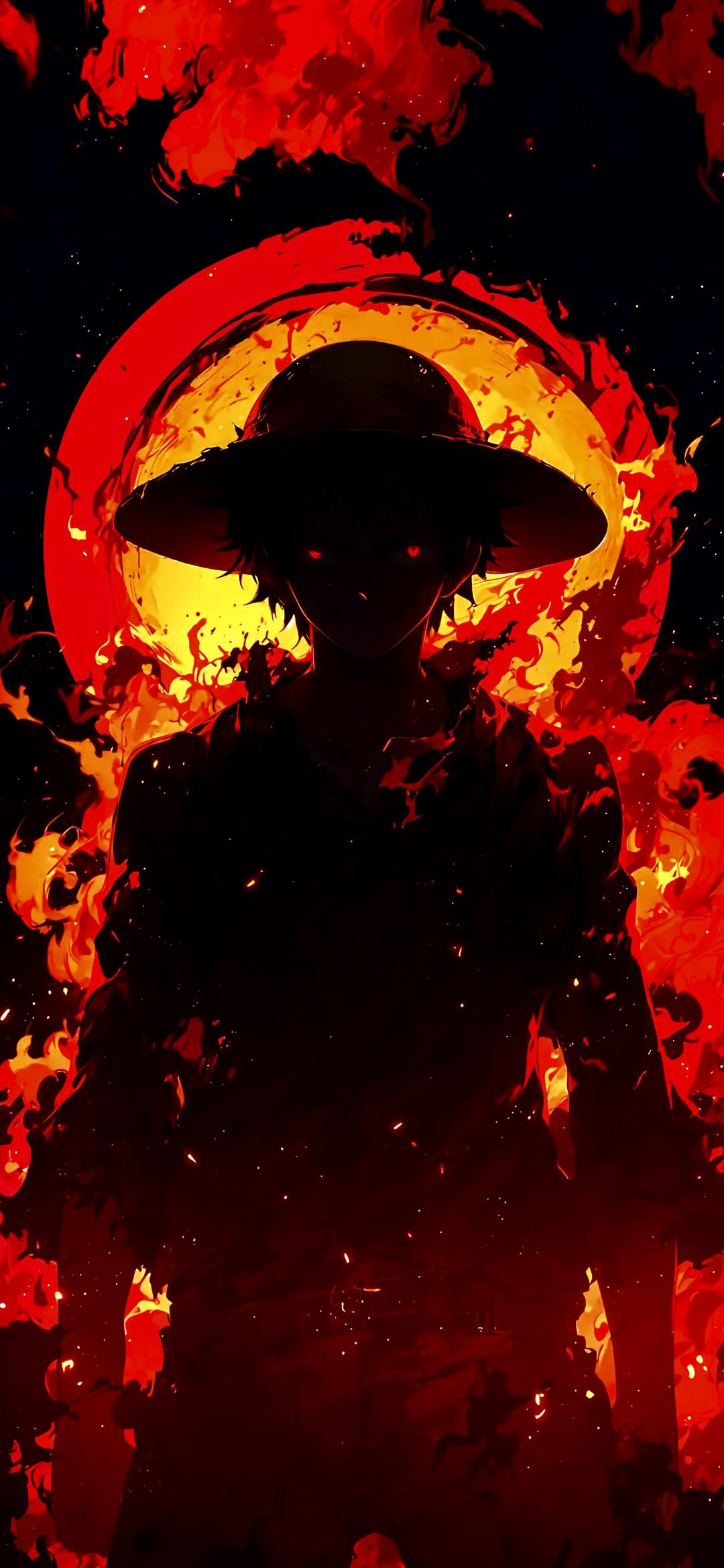 Fiery Anime Silhouette - anime wallpaper for OpersCraft