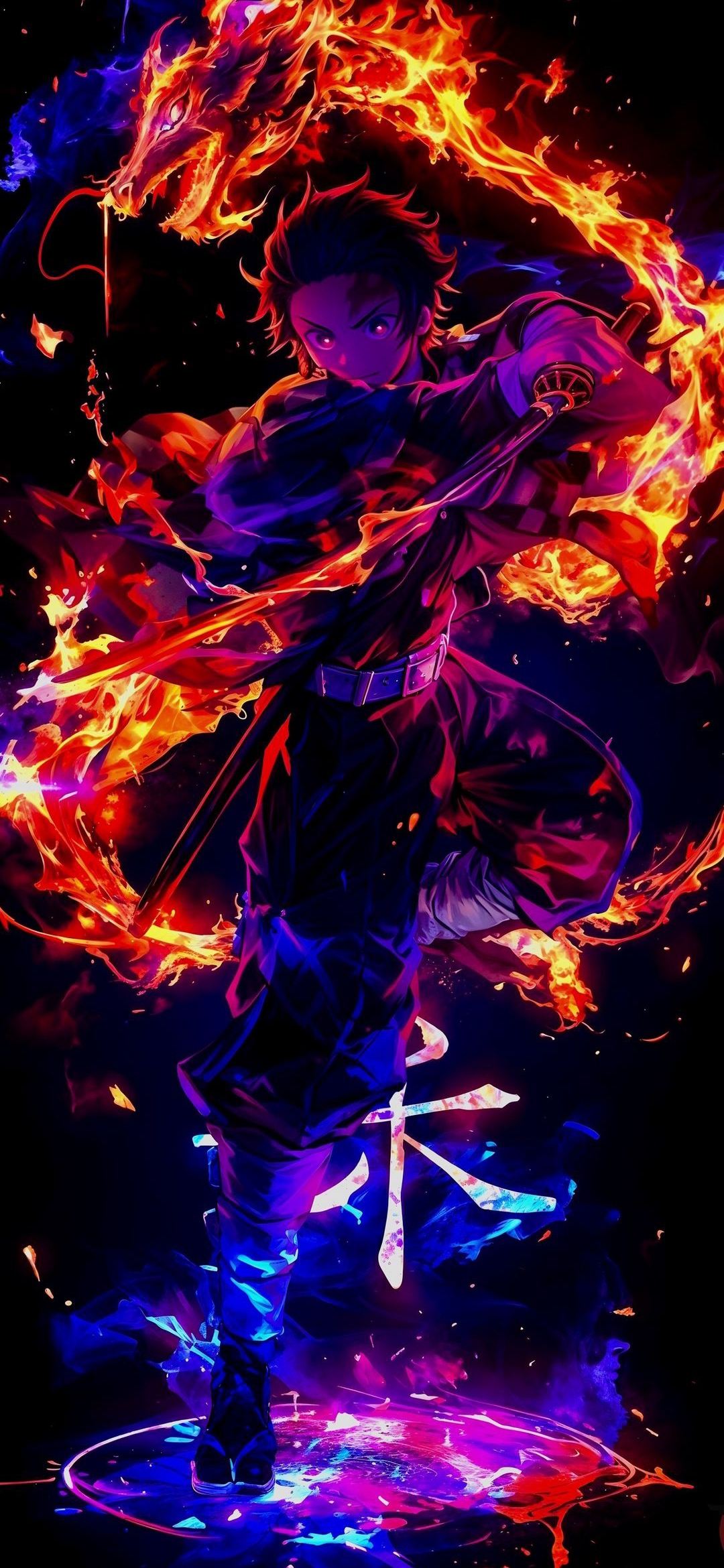 Fiery Anime Swordsman - anime wallpaper for OpersCraft