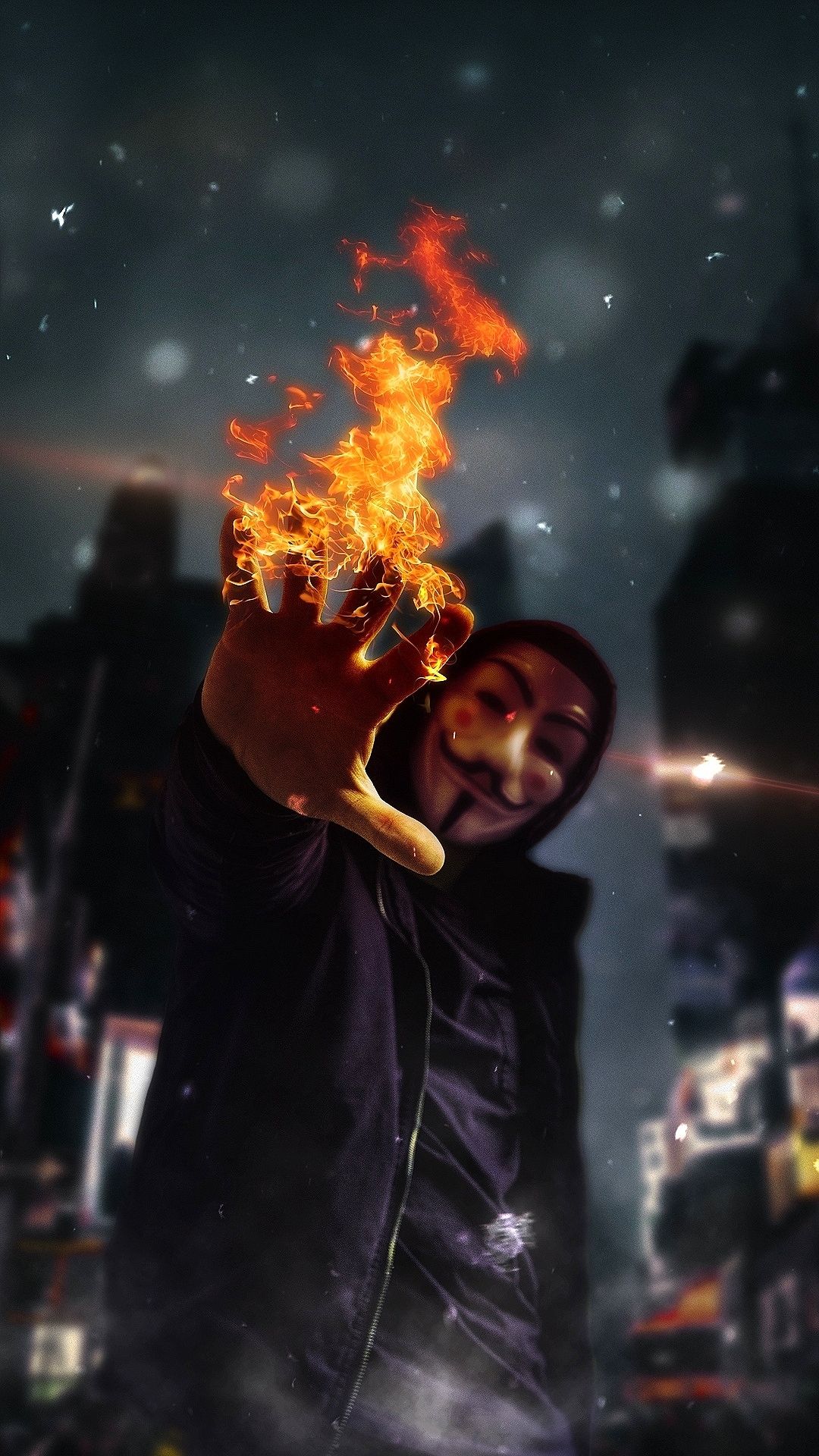 Fiery Anonymous Mask - anonymous wallpaper for OpersCraft