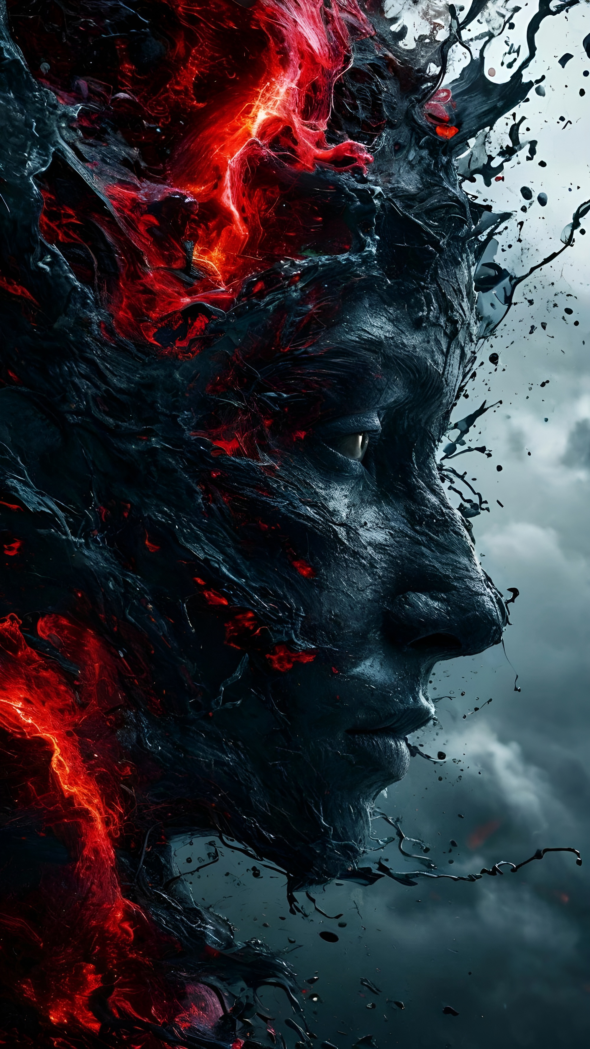 Fiery Dark Face - gothic wallpaper for OpersCraft
