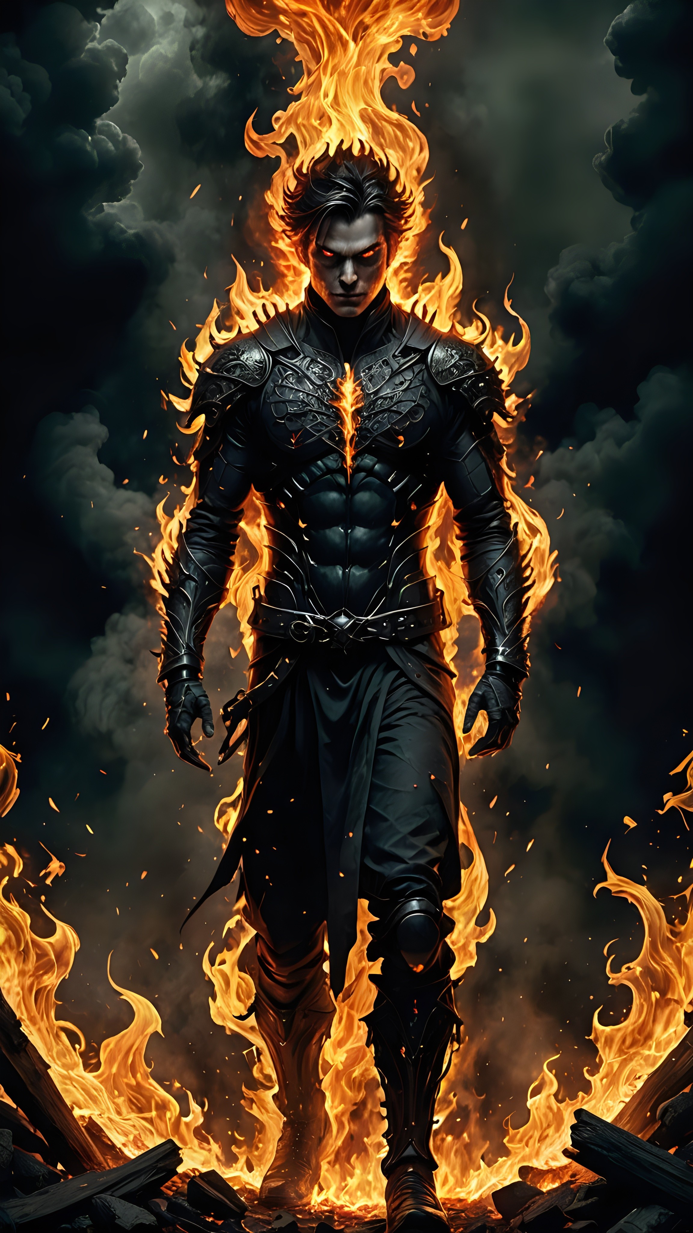 Fiery Dark Knight - anime wallpaper for OpersCraft