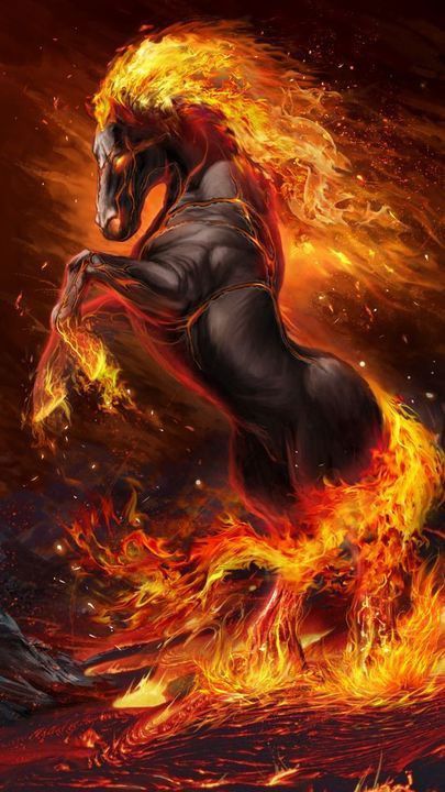Fiery Horse of Power - fantasy wallpaper for OpersCraft