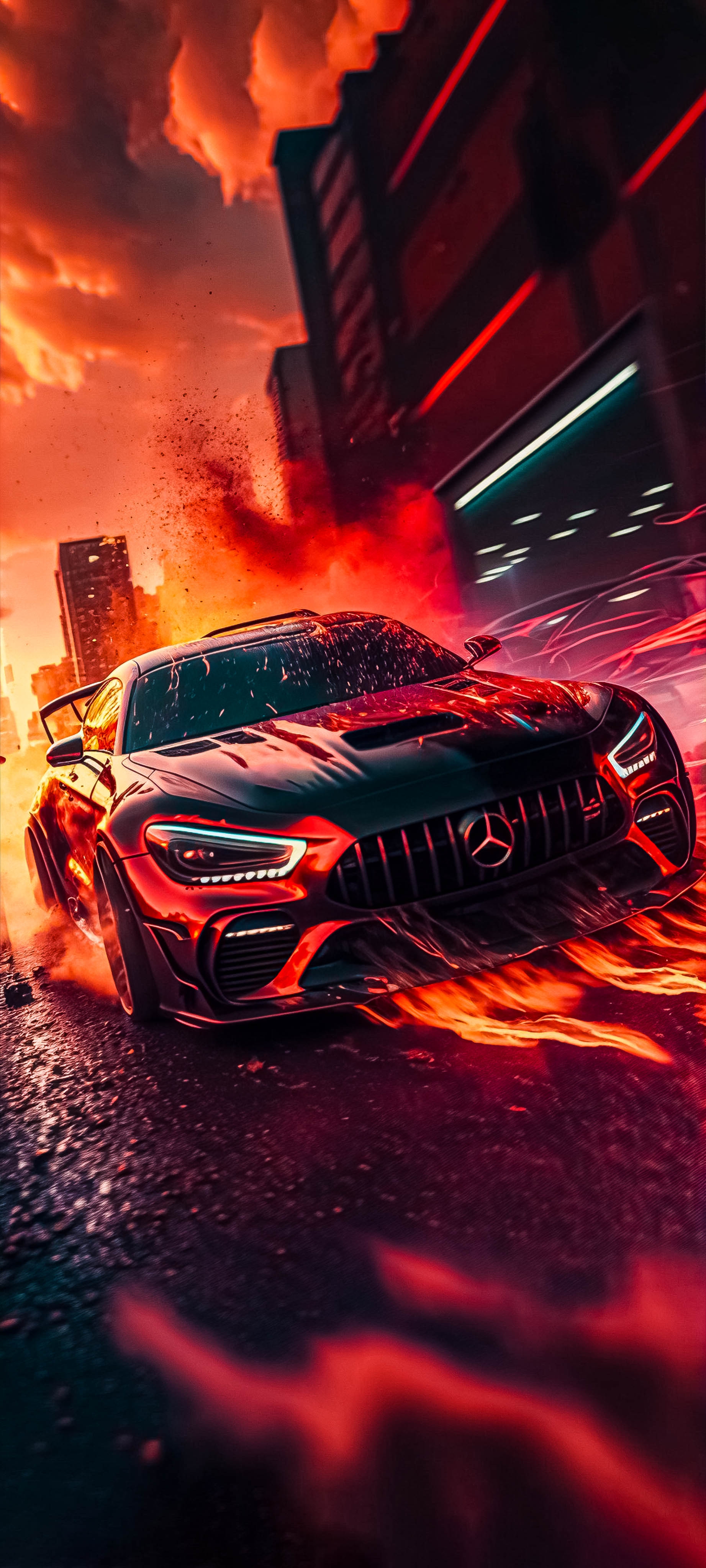 Fiery Mercedes AMG - cars wallpaper for OpersCraft