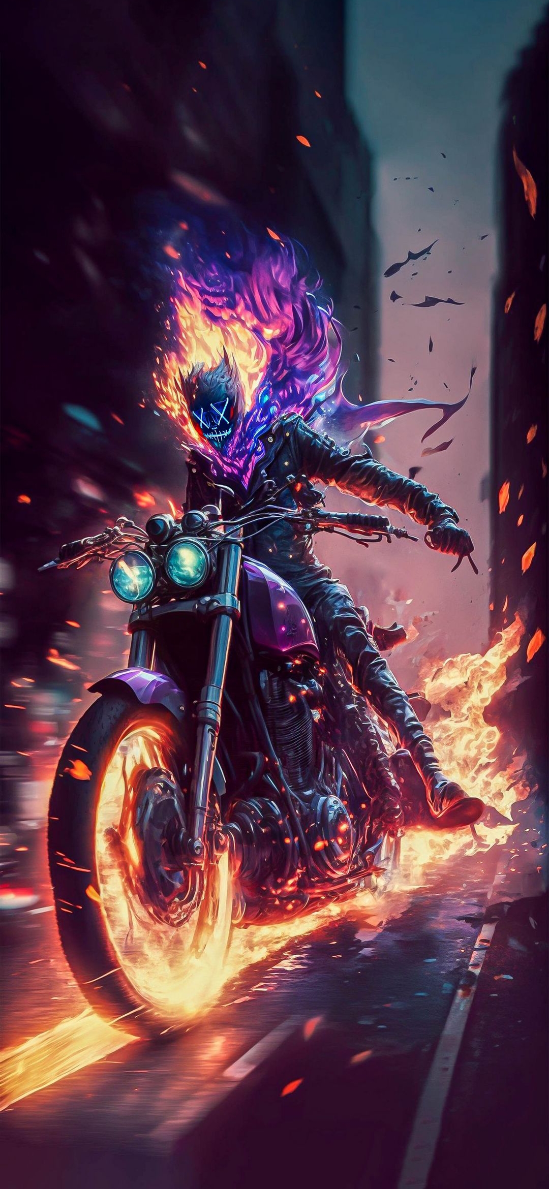 Fiery Rider of the Night - motorcycle wallpaper for OpersCraft