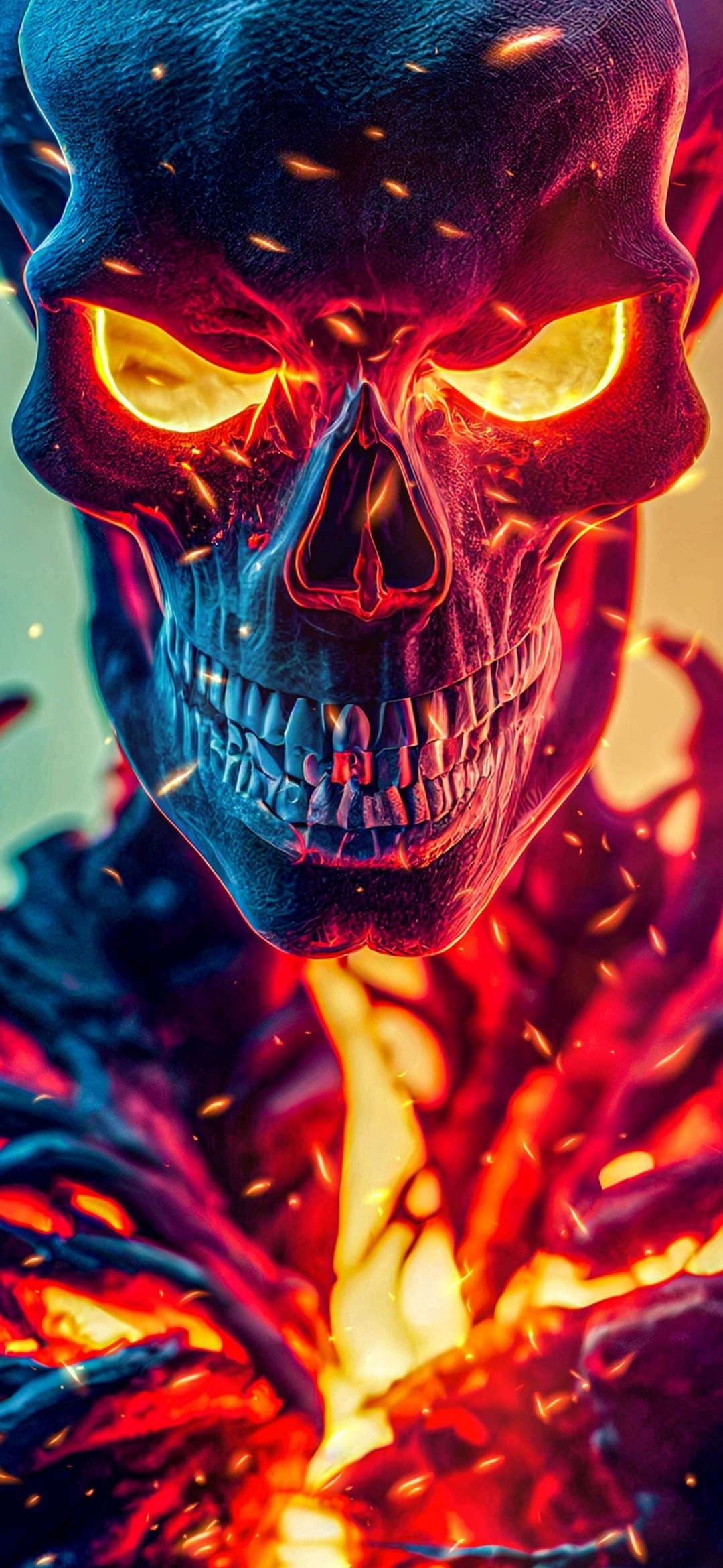 Fiery Skull Menace - gothic wallpaper for OpersCraft