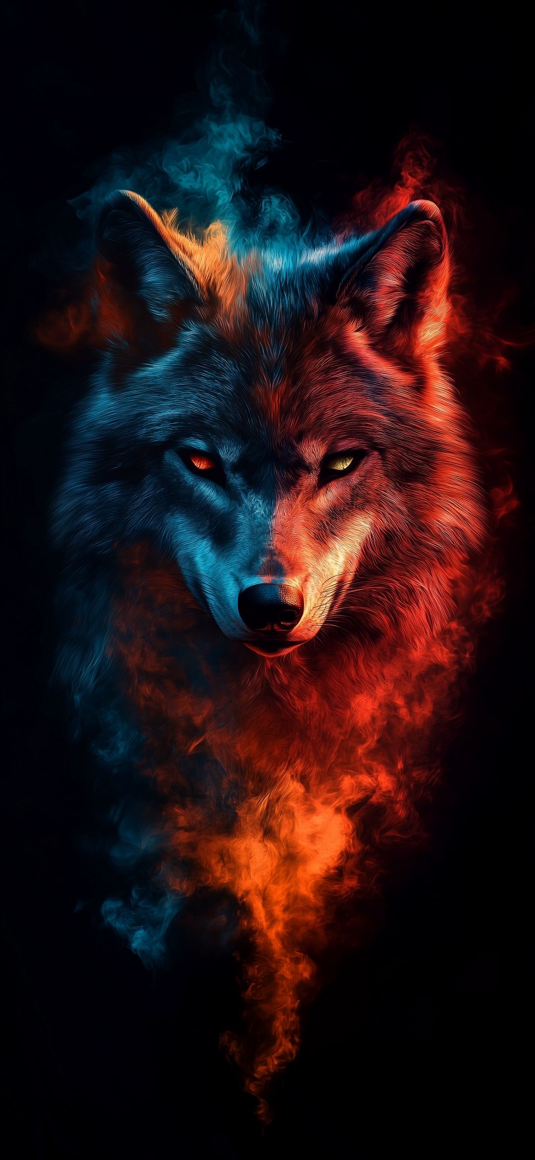 Fiery Wolf Portrait - wolf wallpaper for OpersCraft