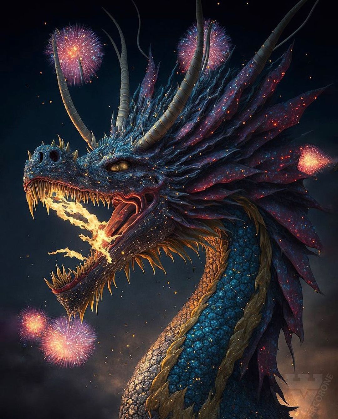 Fire Dragon Fireworks - dragon wallpaper for OpersCraft