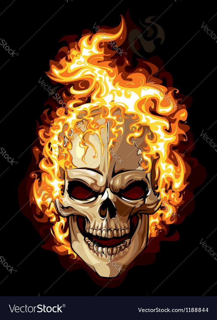 Flaming Skull Illustration - skull wallpaper for OpersCraft